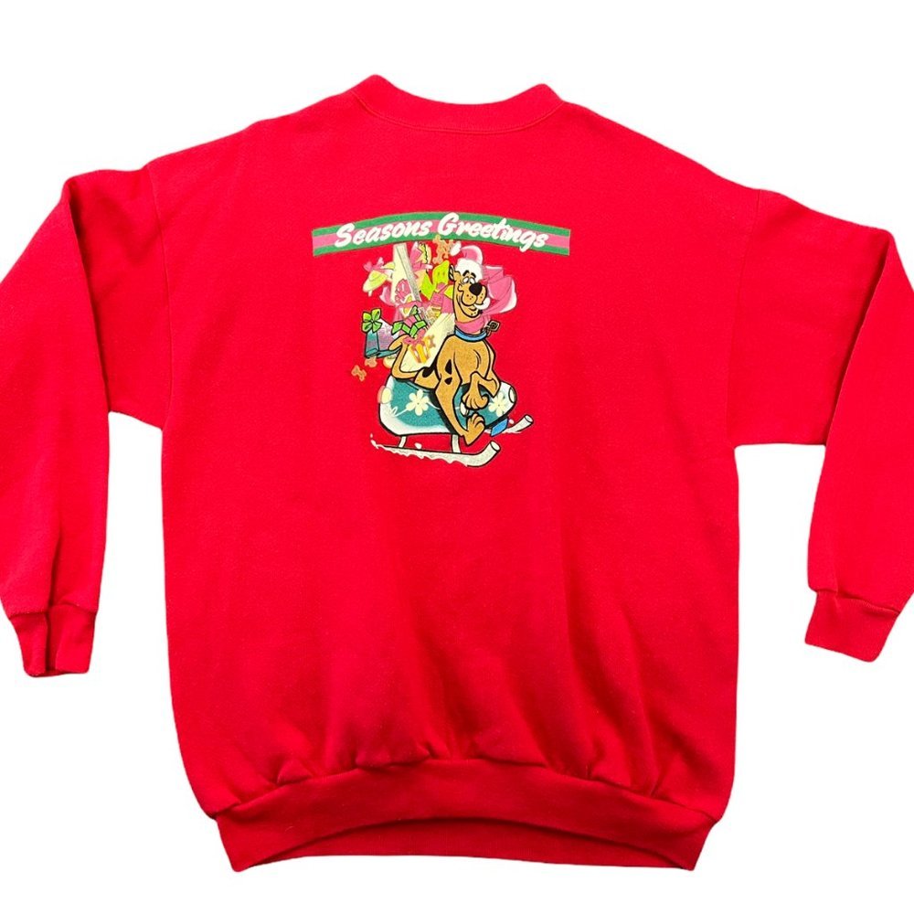 VINTAGE 1990s Scooby Doo Seasons Greetings Crewneck Sweatshirt Size Large​